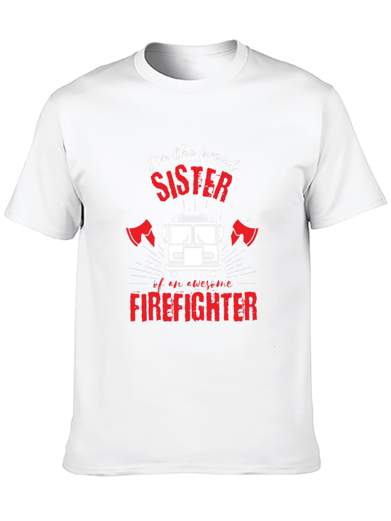 Black Proud Firefighter Sister Black T-Shirt view 10