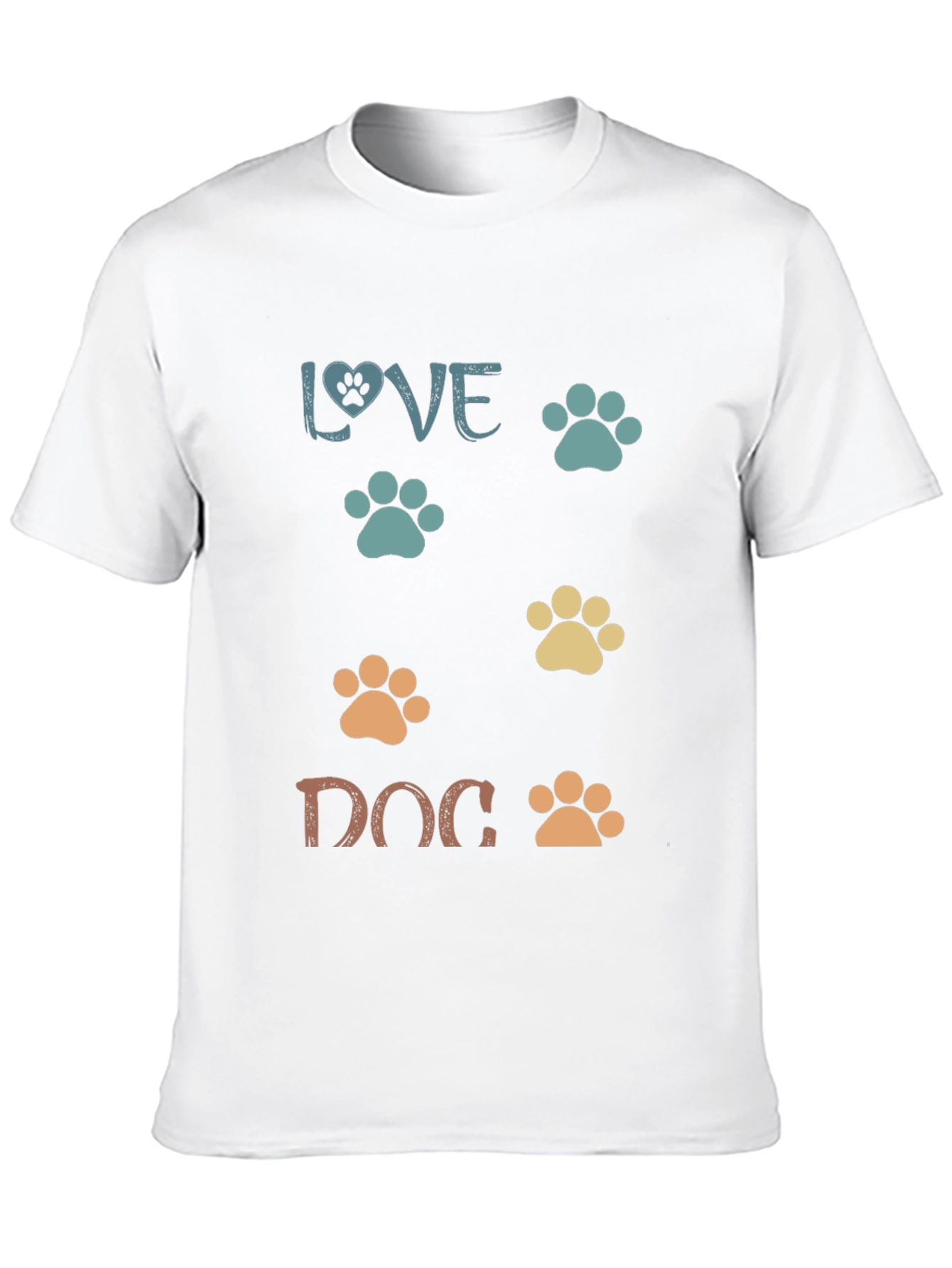 Black Love Dog Paw Print T-Shirt view 10