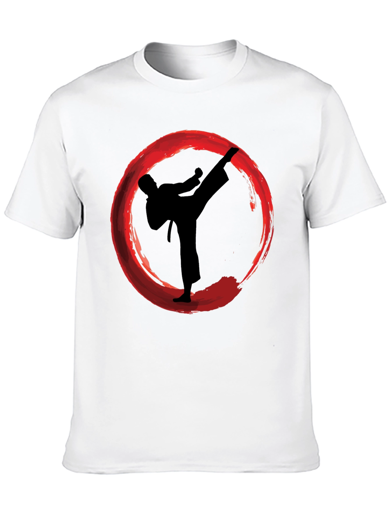 Black Karate Kick Enso Circle Graphic T-Shirt view 10