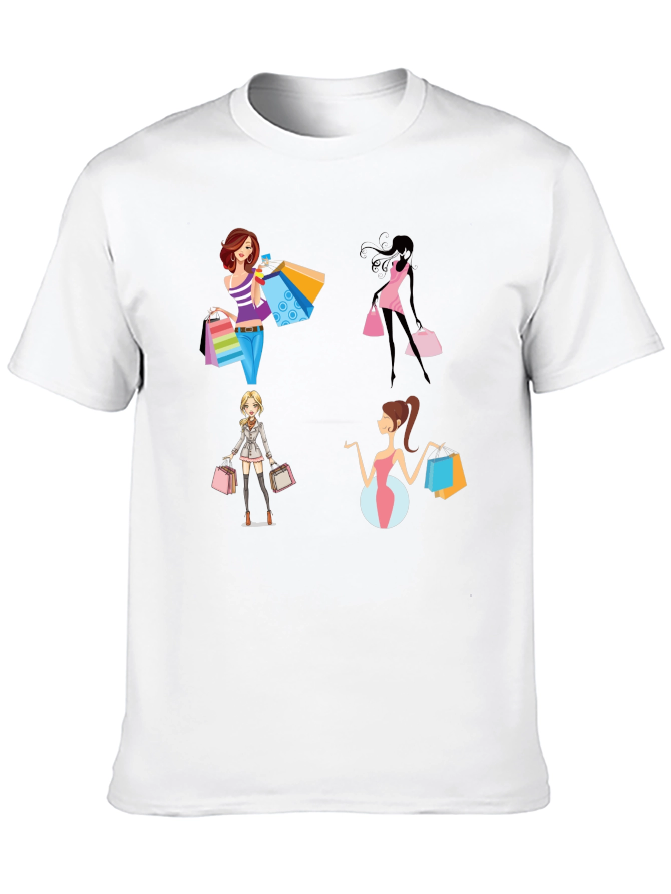 Black Stylish Shopping Women Graphic Tee - Black view 10