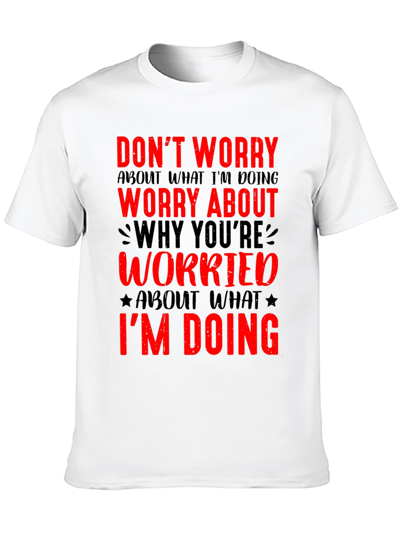 Black Don't Worry Graphic Tee - Black view 10