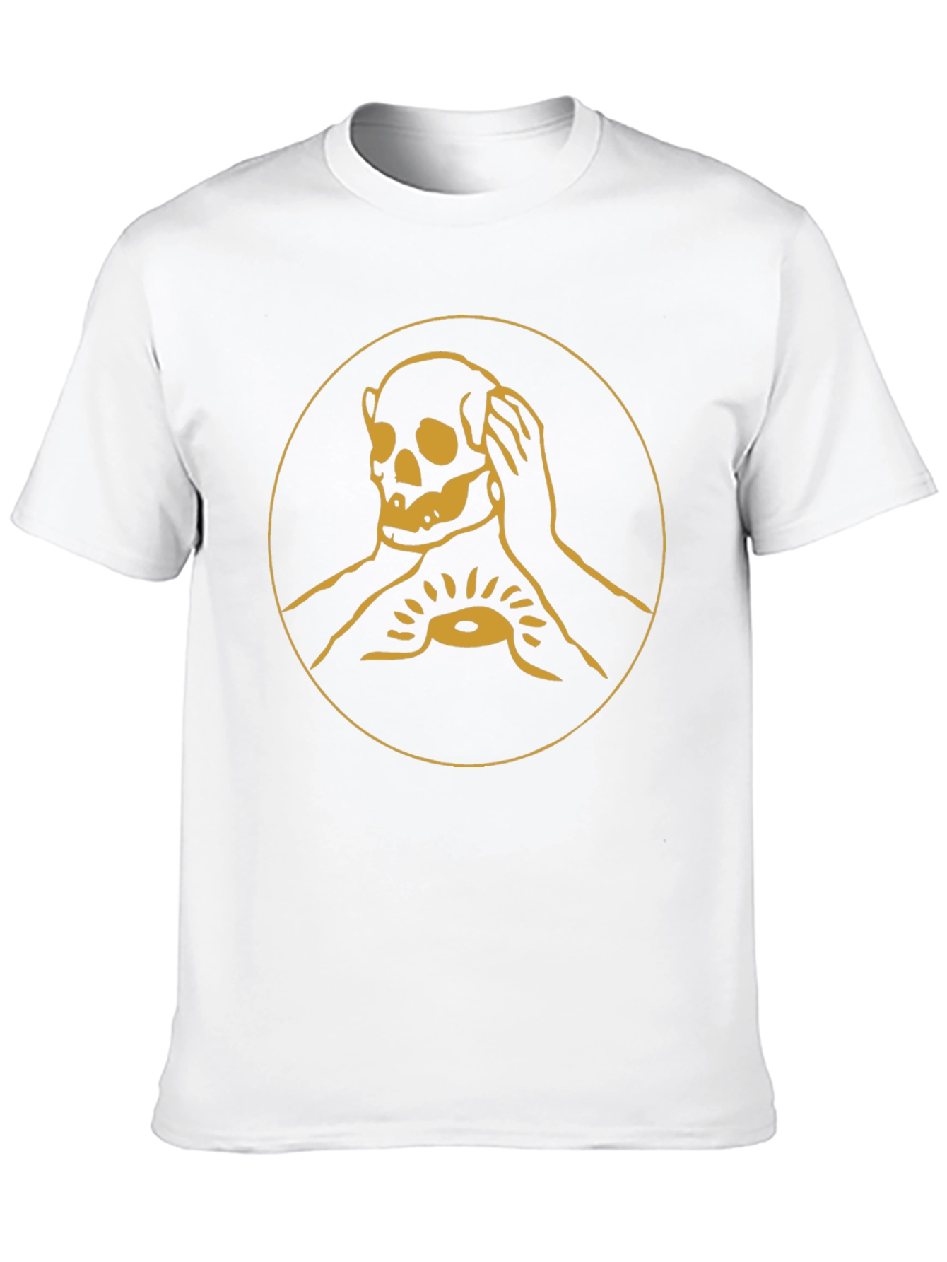 Black Skull & Hands Graphic Tee - Black Cotton T-Shirt view 10