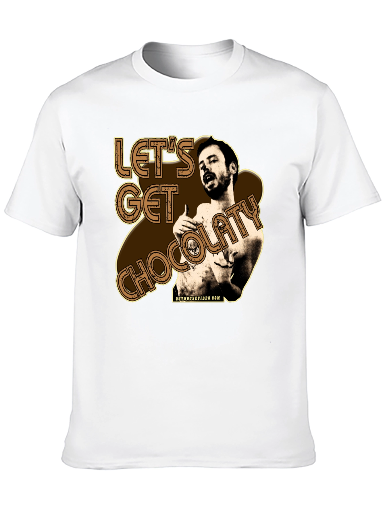 Black Let's Get Chocolaty Funny Graphic Tee view 10