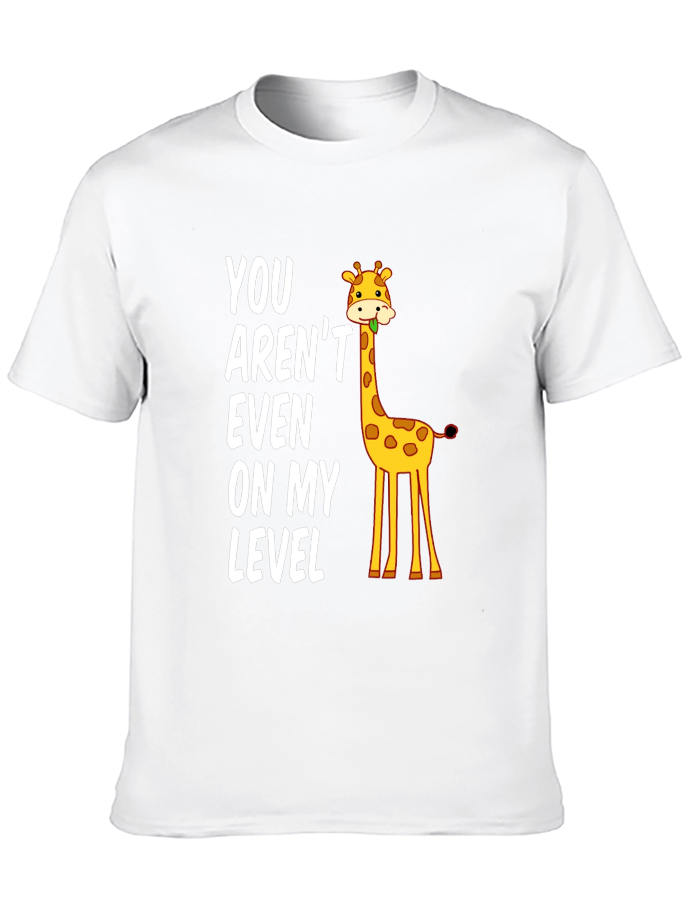 Black Funny Giraffe Level T-Shirt view 10