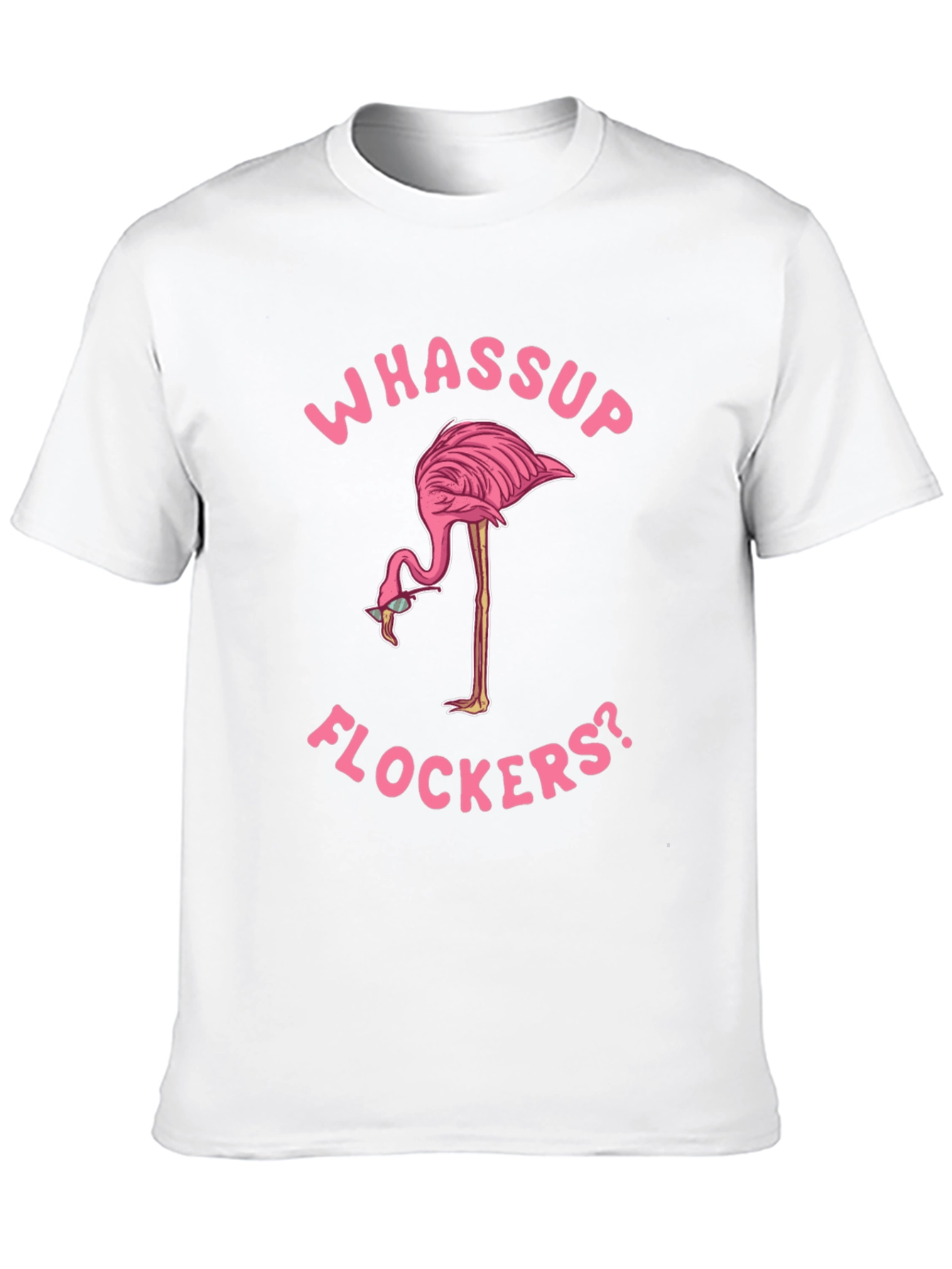 Black Whassup Flockers Flamingo T-Shirt view 10
