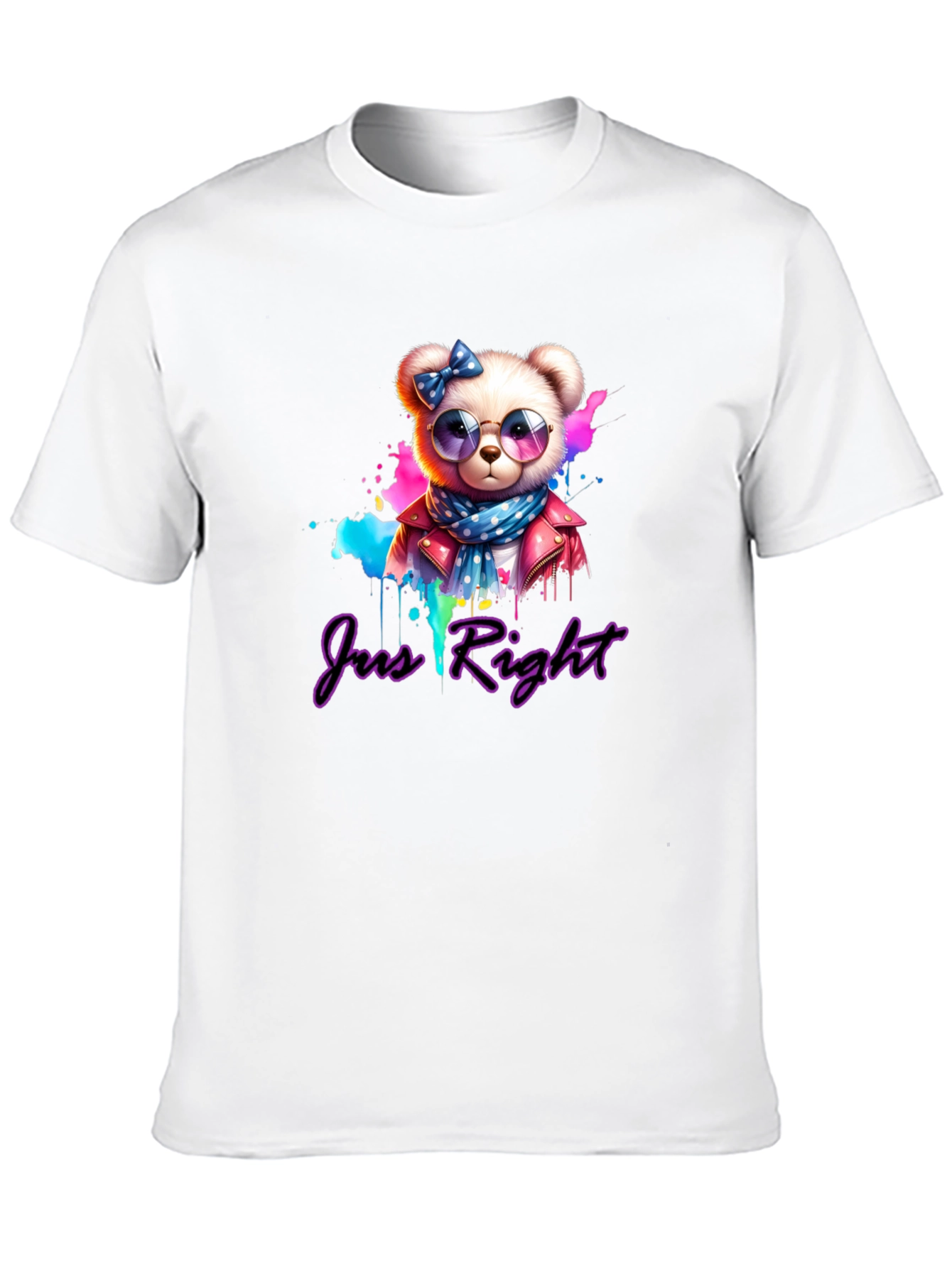 Just Right Bear Graphic Tee - Trendy Style - 10