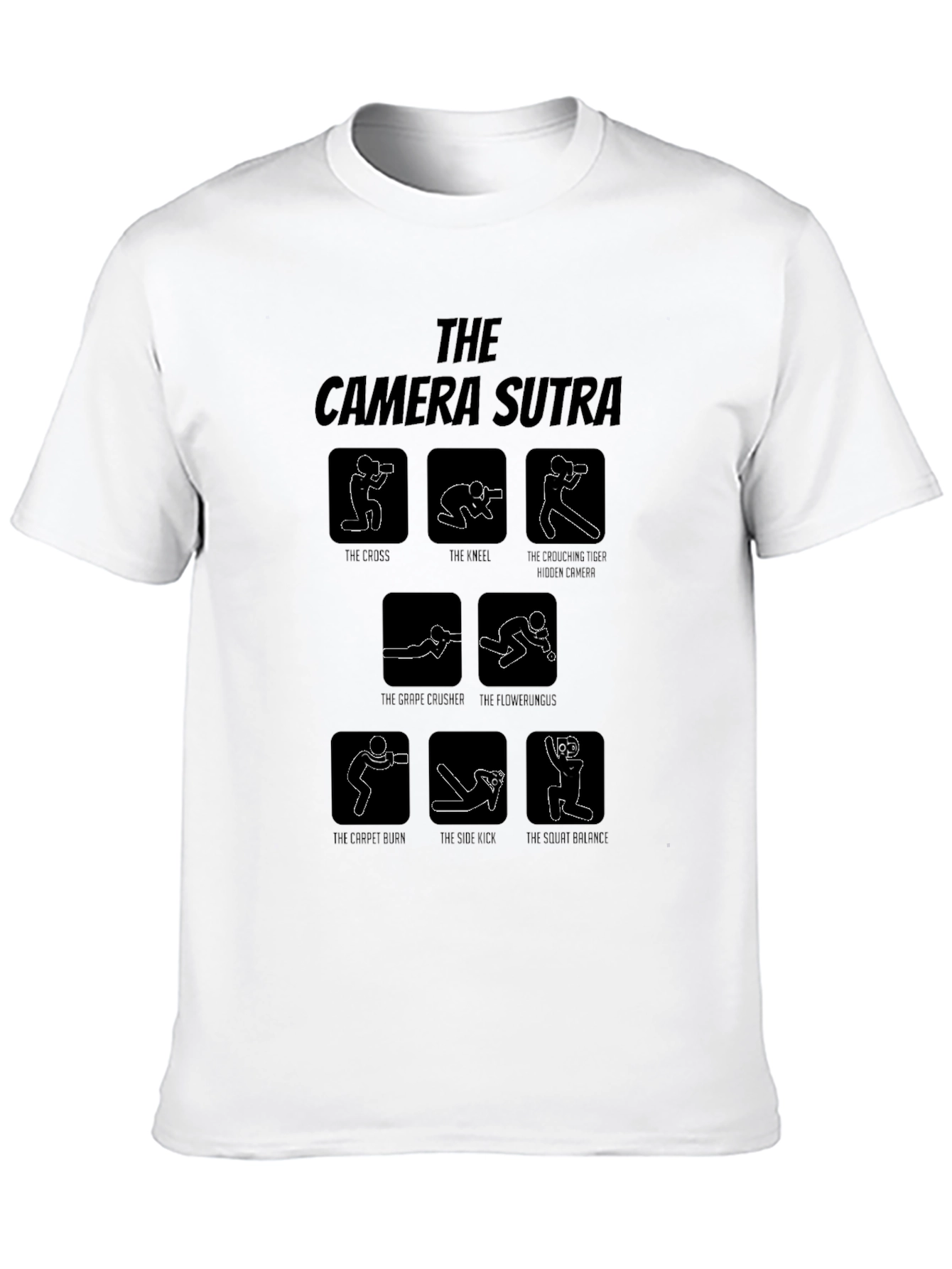 Black Camera Sutra Graphic T-Shirt - Photography Humor Tee view 10