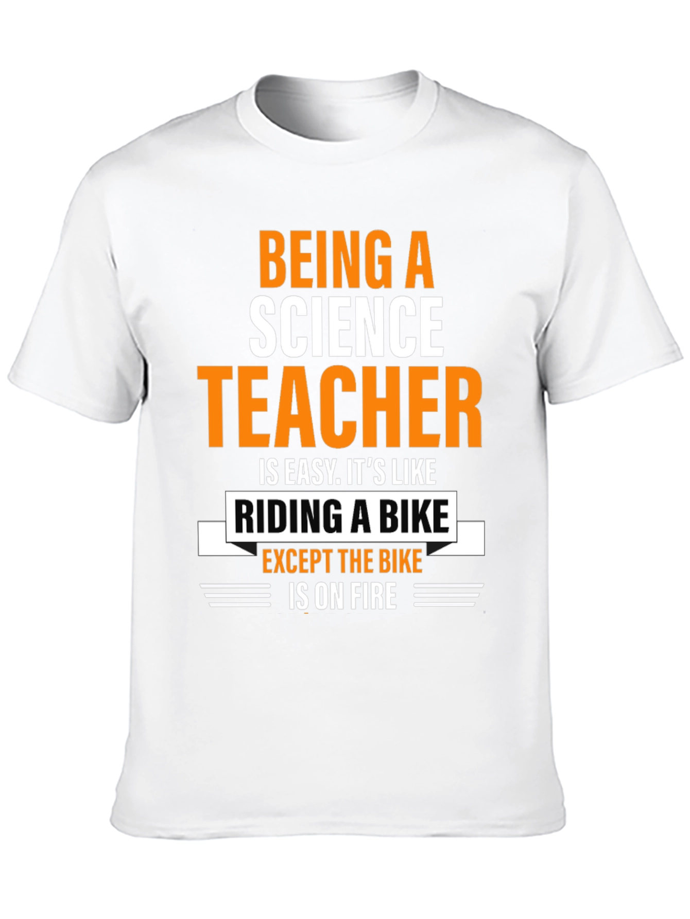 Black Science Teacher T-Shirt: Riding a Bike On Fire view 10