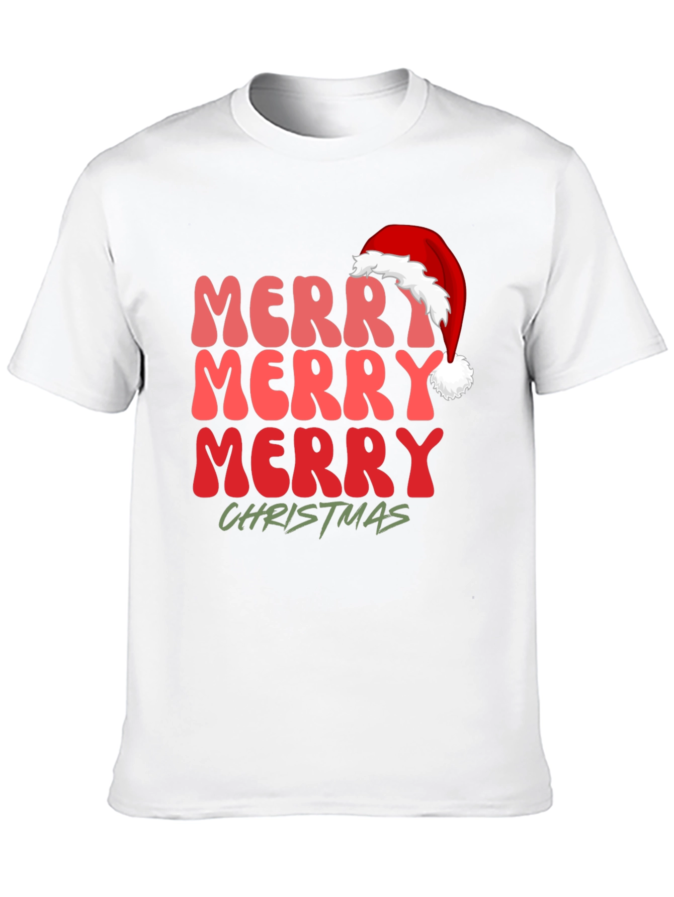 Black Merry Christmas Santa Hat Graphic Tee view 10