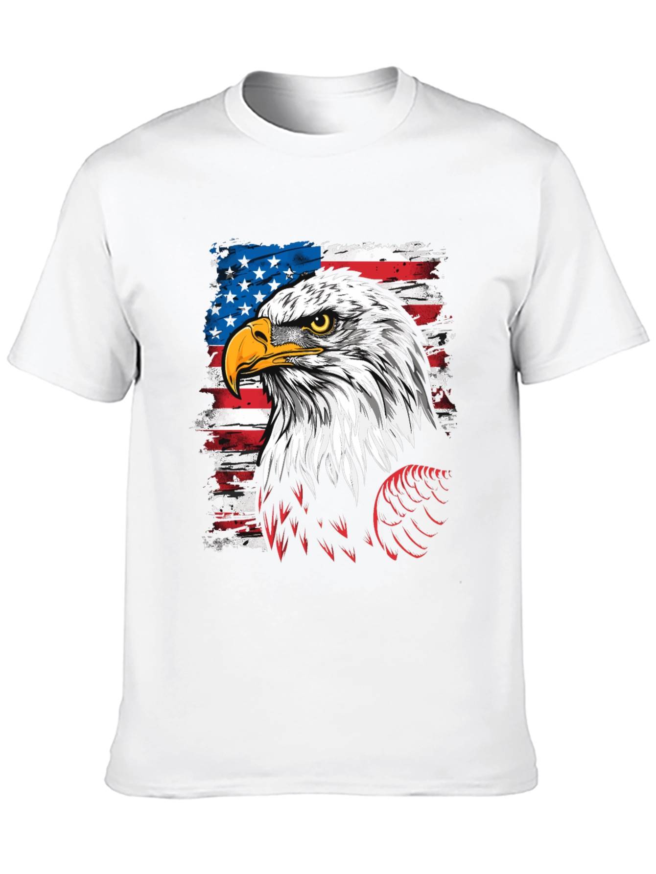 Black Patriotic Eagle USA Flag Men's T-Shirt view 10