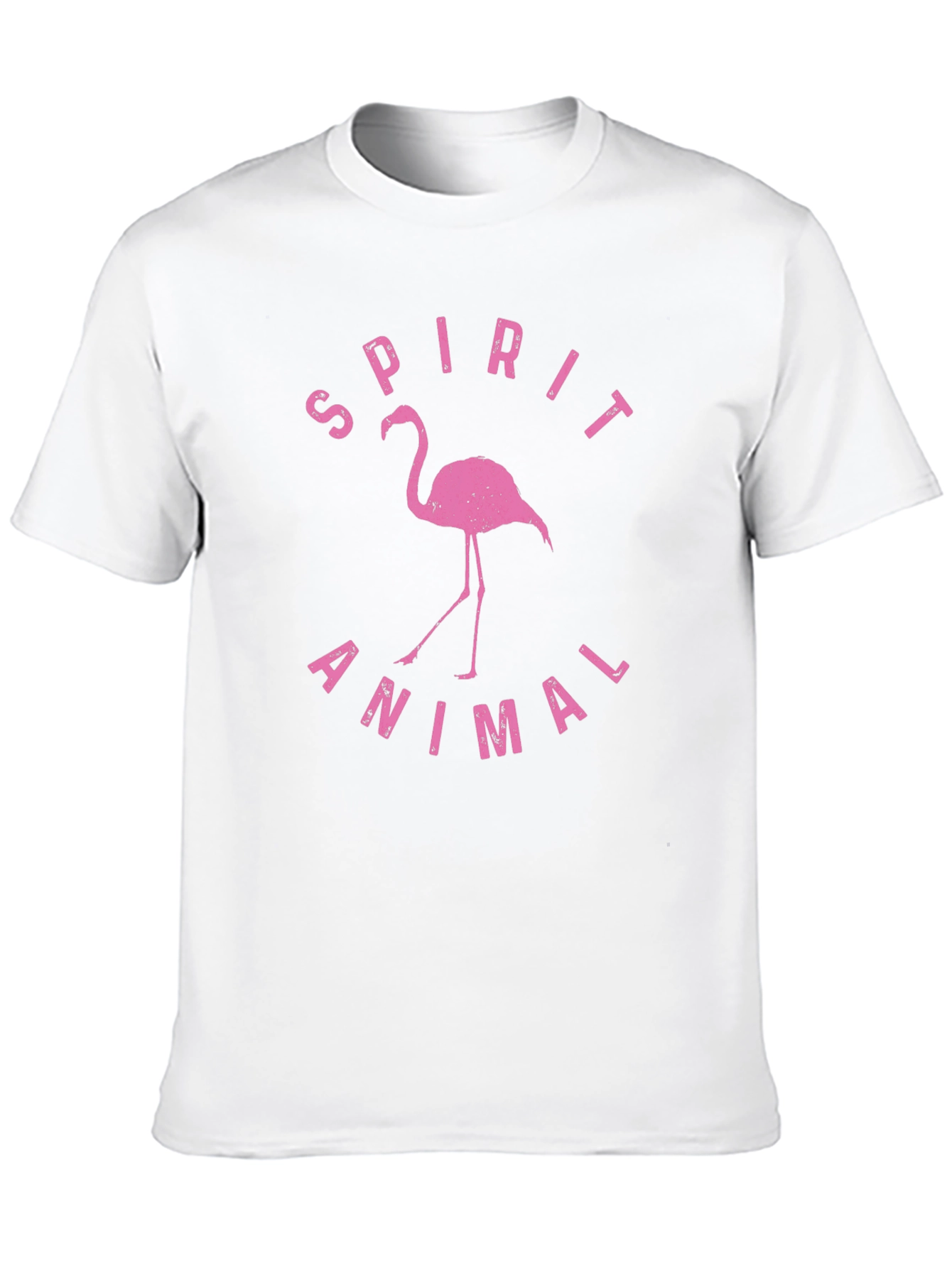 Black Spirit Animal Flamingo Graphic Tee - Black Cotton T-Shirt view 10