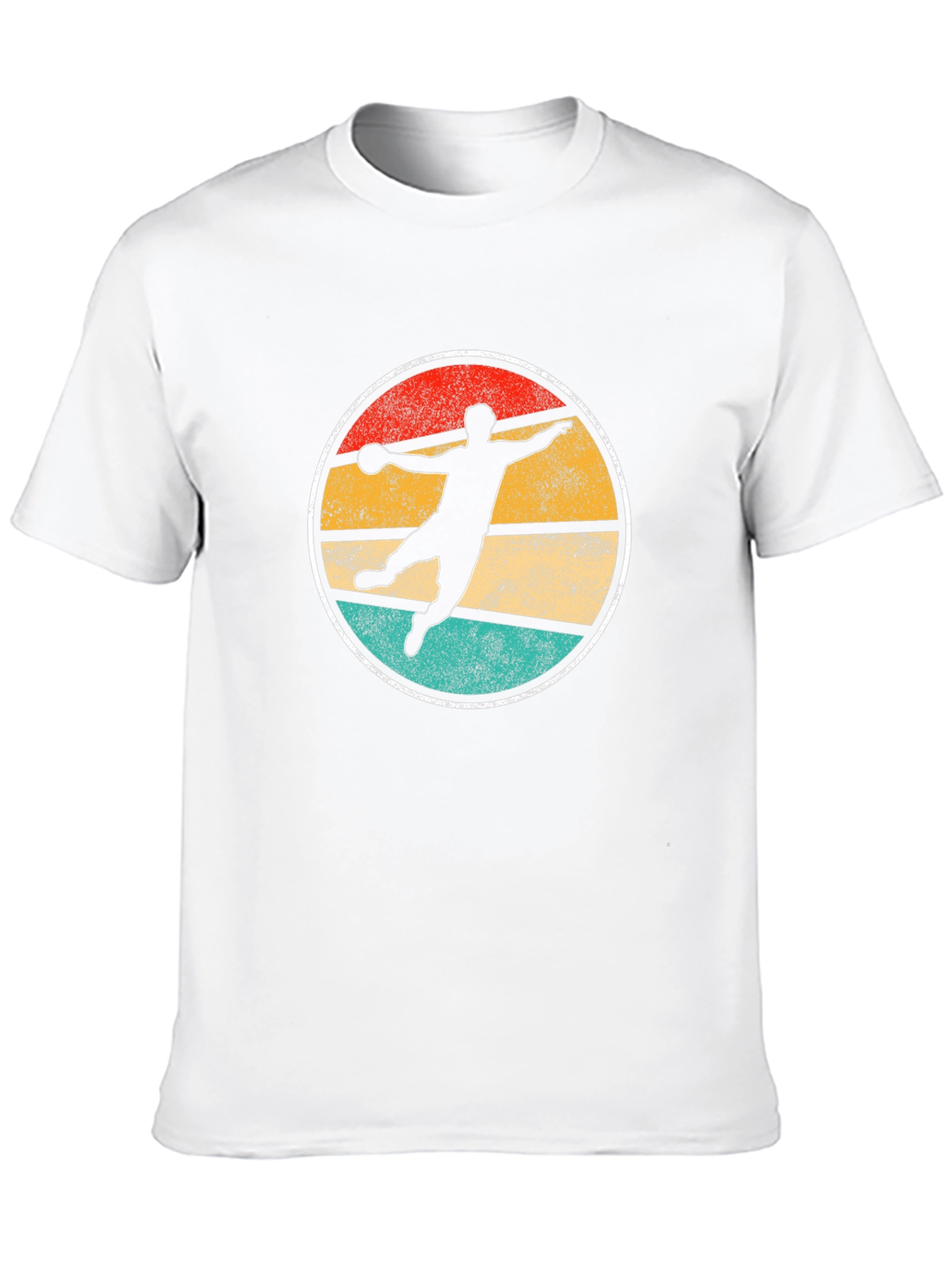 Black Retro Handball Player T-Shirt view 10