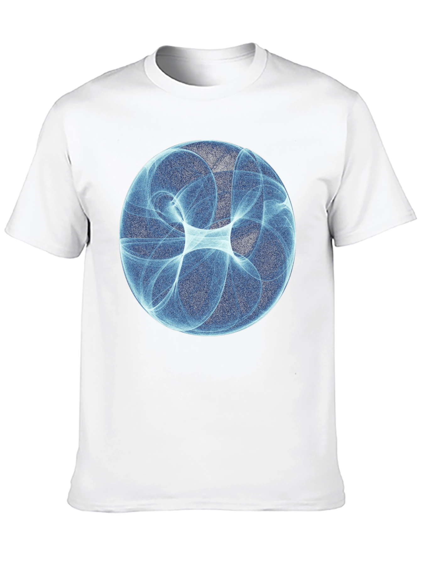 Black Abstract Blue Sphere Graphic T-Shirt - Modern Design view 10