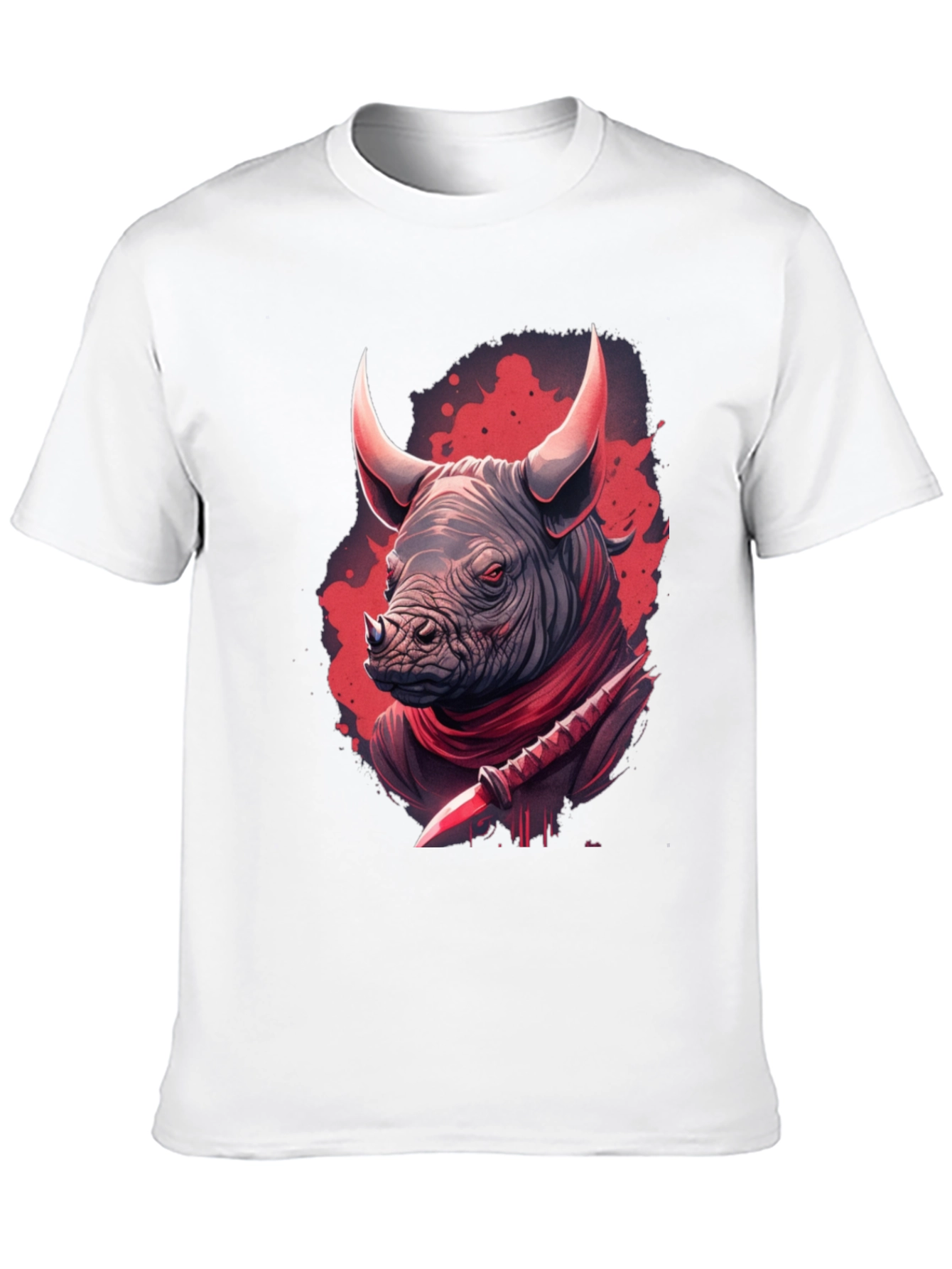 Black Rhinoceros Warrior Graphic Tee - Black view 10