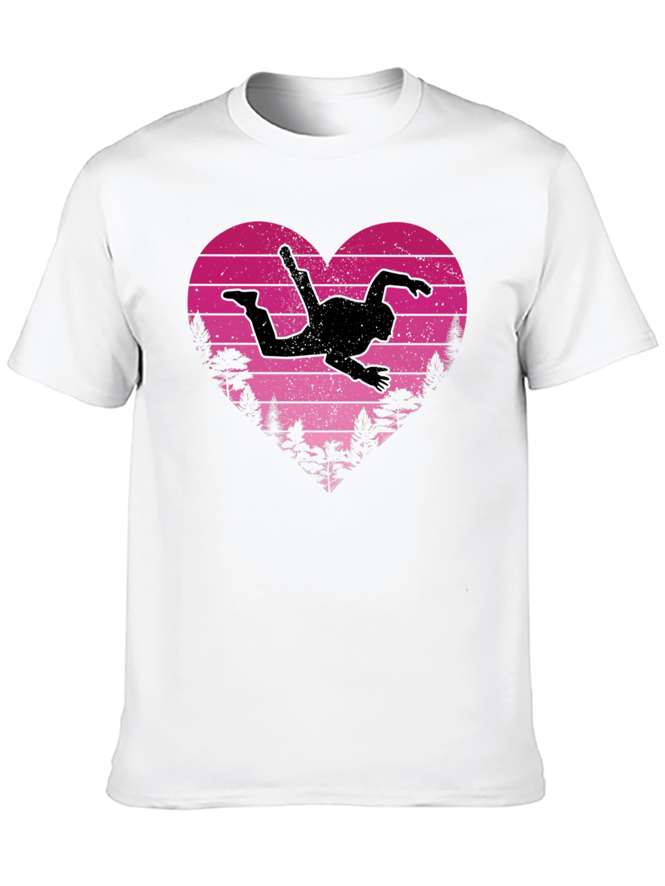 Black Skydiving Heart Graphic Tee view 10
