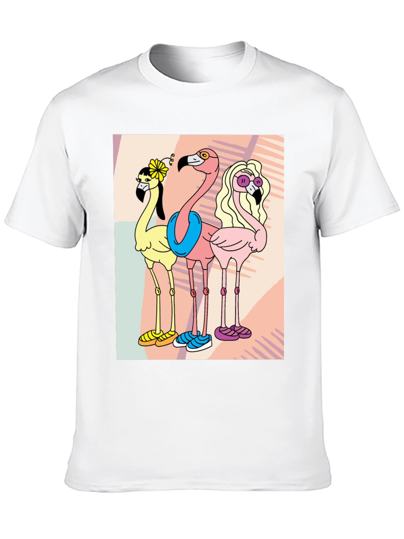 Black Funky Flamingo Tee - Quirky Cartoon T-Shirt view 10