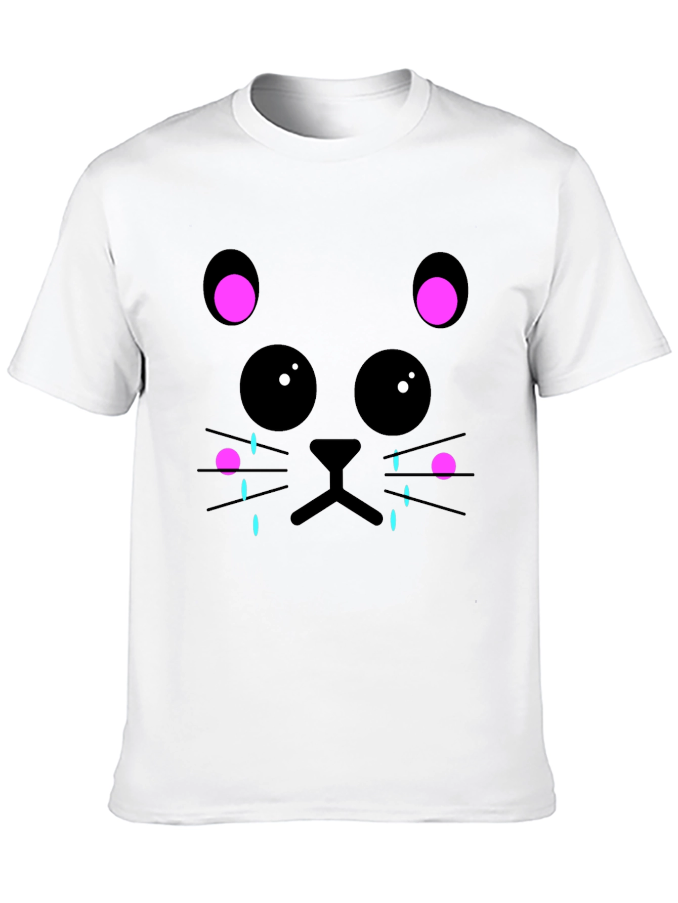 Black Crying Cat Graphic Tee - Unisex Black T-Shirt view 10