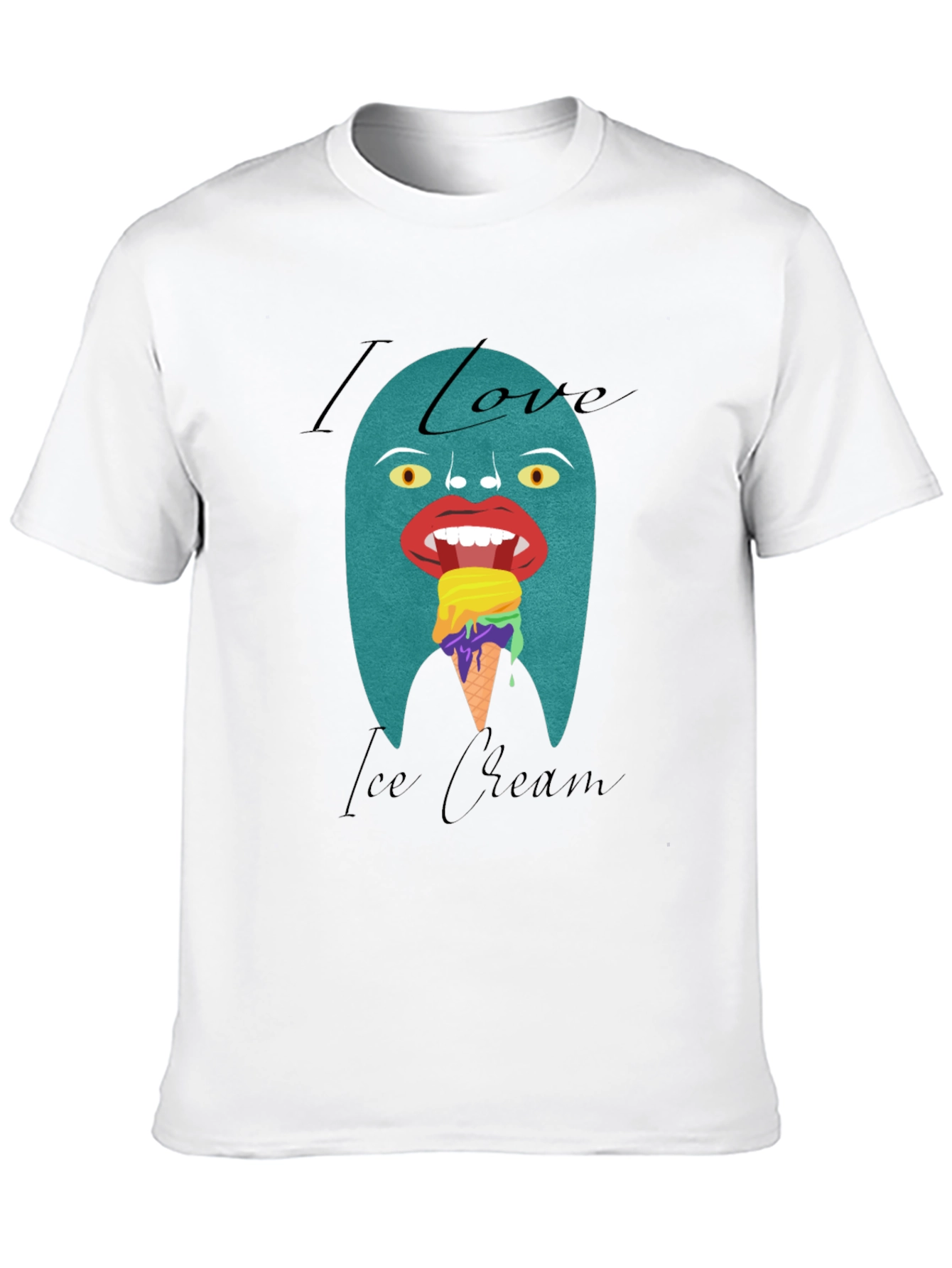 Black I Love Ice Cream Graphic T-Shirt view 10