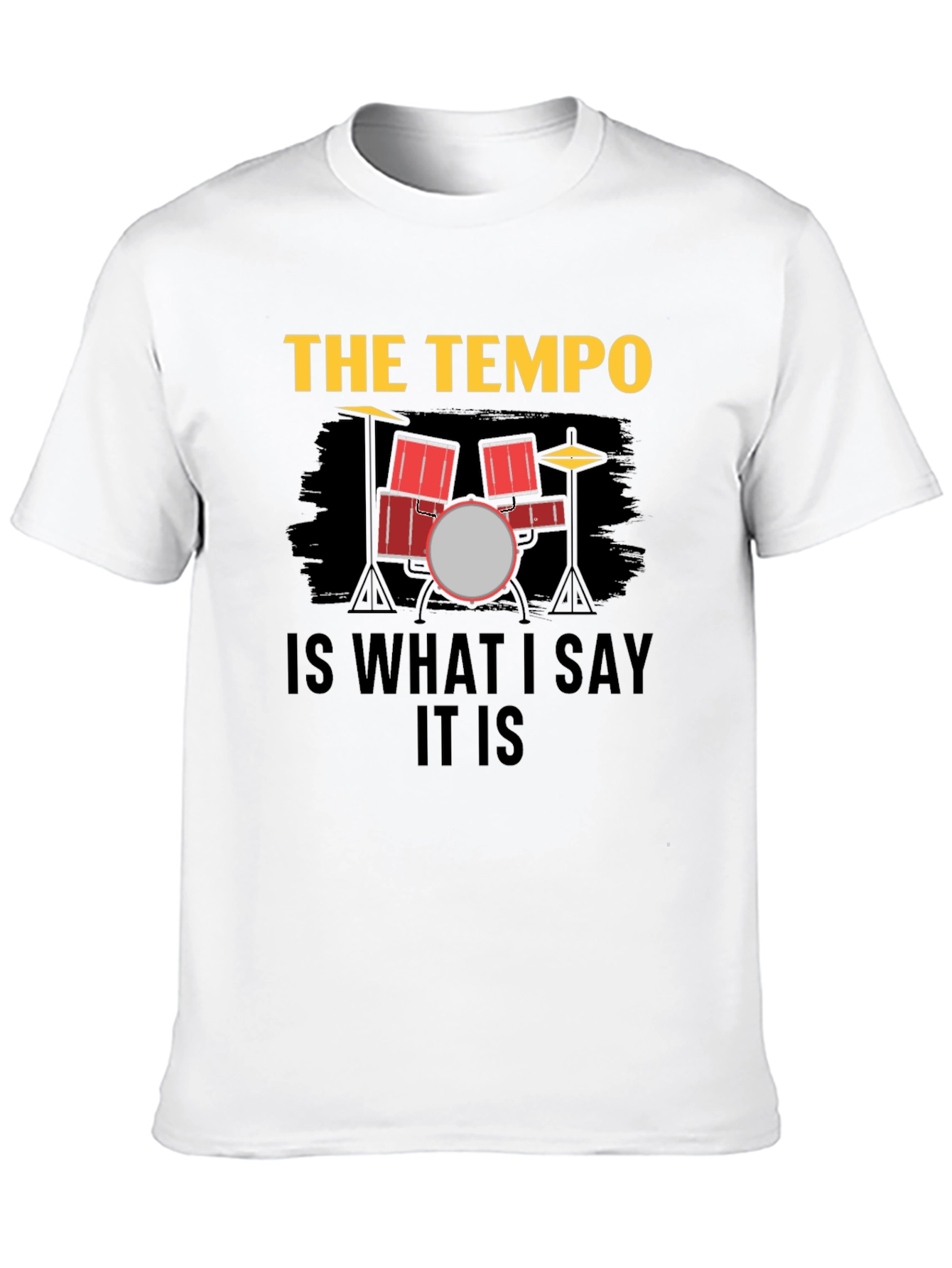 Black Drummer's Tempo Graphic Tee - Music Lover's T-Shirt view 10