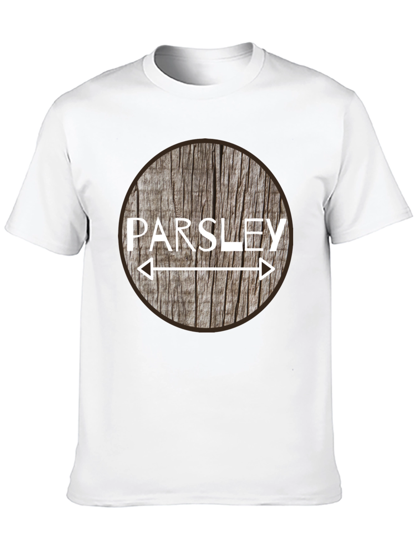 Black Parsley Direction Wood Design Men's Black T-Shirt view 10