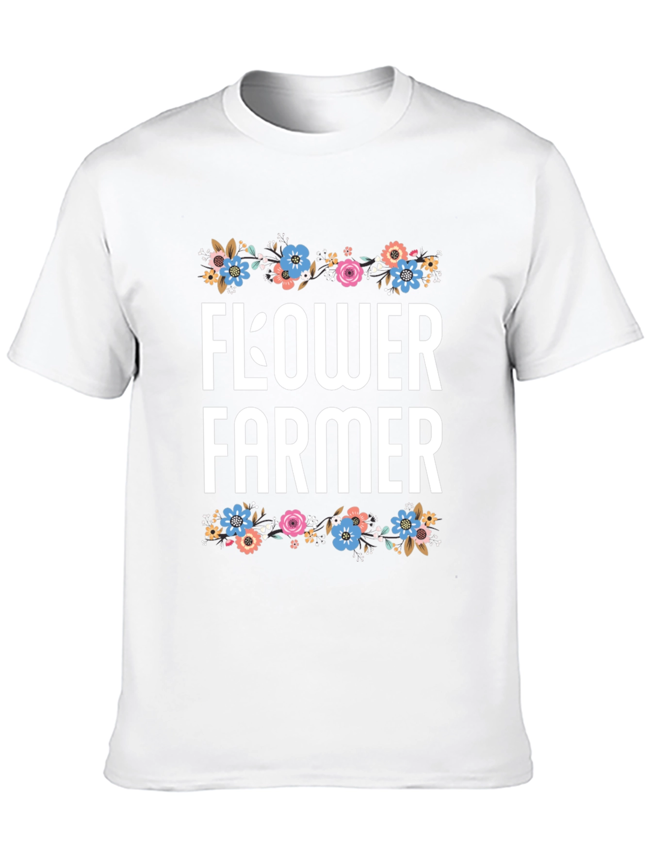 Black Flower Farmer Graphic T-Shirt - Floral Design view 10