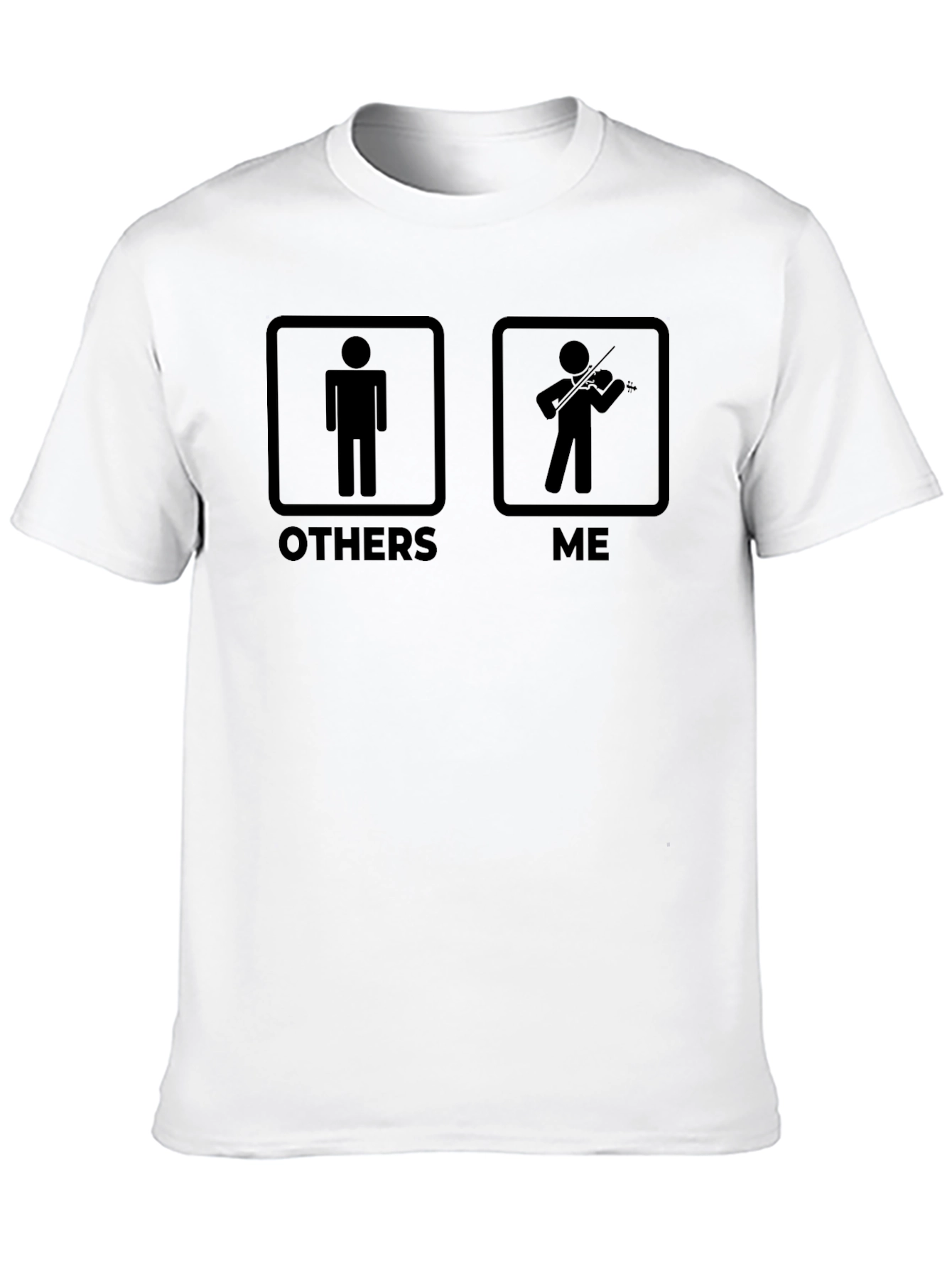 Black Funny Violinist Graphic T-Shirt - Others vs. Me view 10