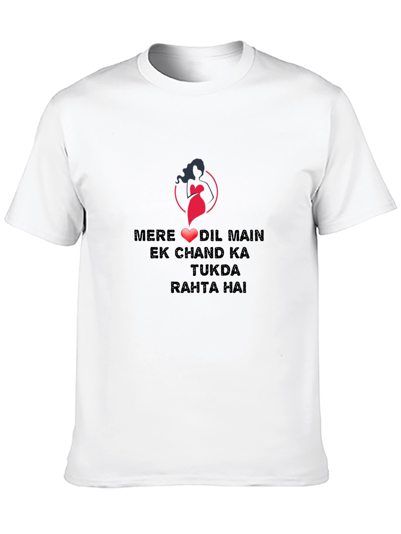 Black Black Graphic Tee - Romantic Hindi Love Quote Design view 10