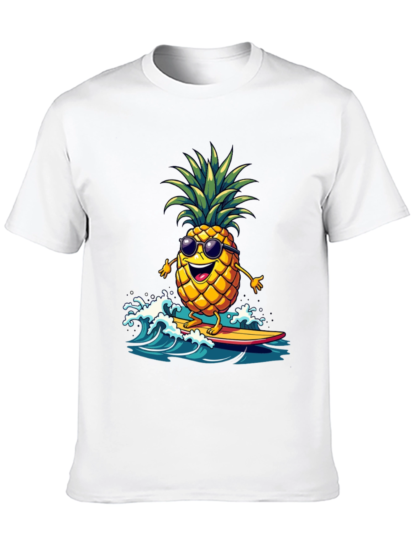 Black Surfing Pineapple T-Shirt - Tropical Fun! view 10