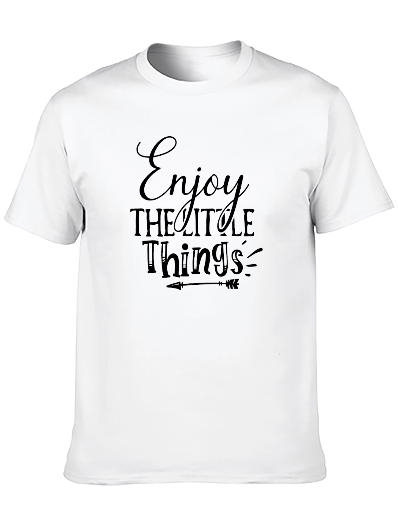 Black Enjoy the Little Things Black Graphic Tee view 10