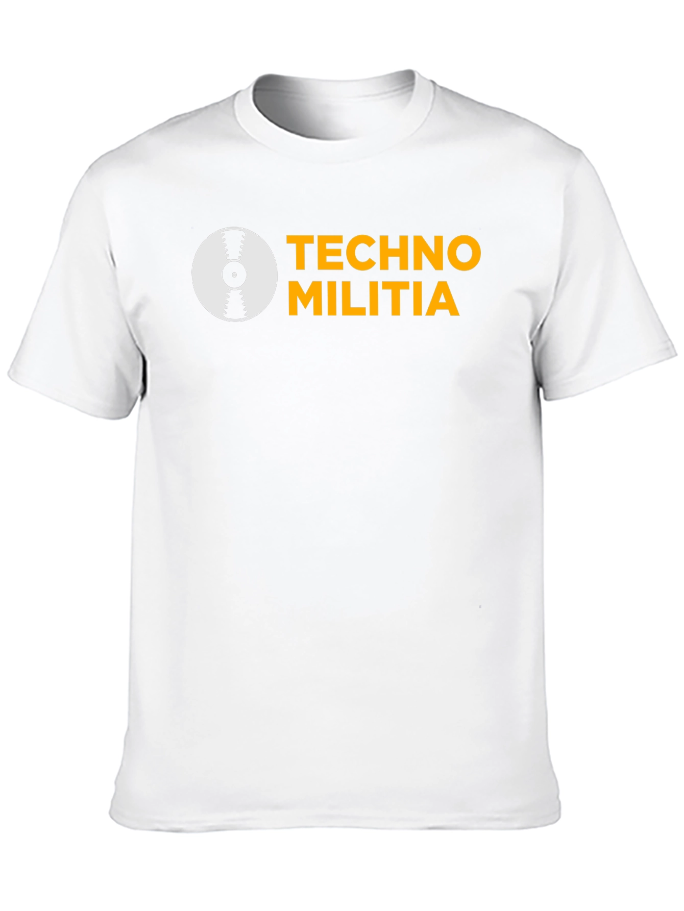 Black Techno Militia Graphic Tee - Black Cotton T-Shirt view 10