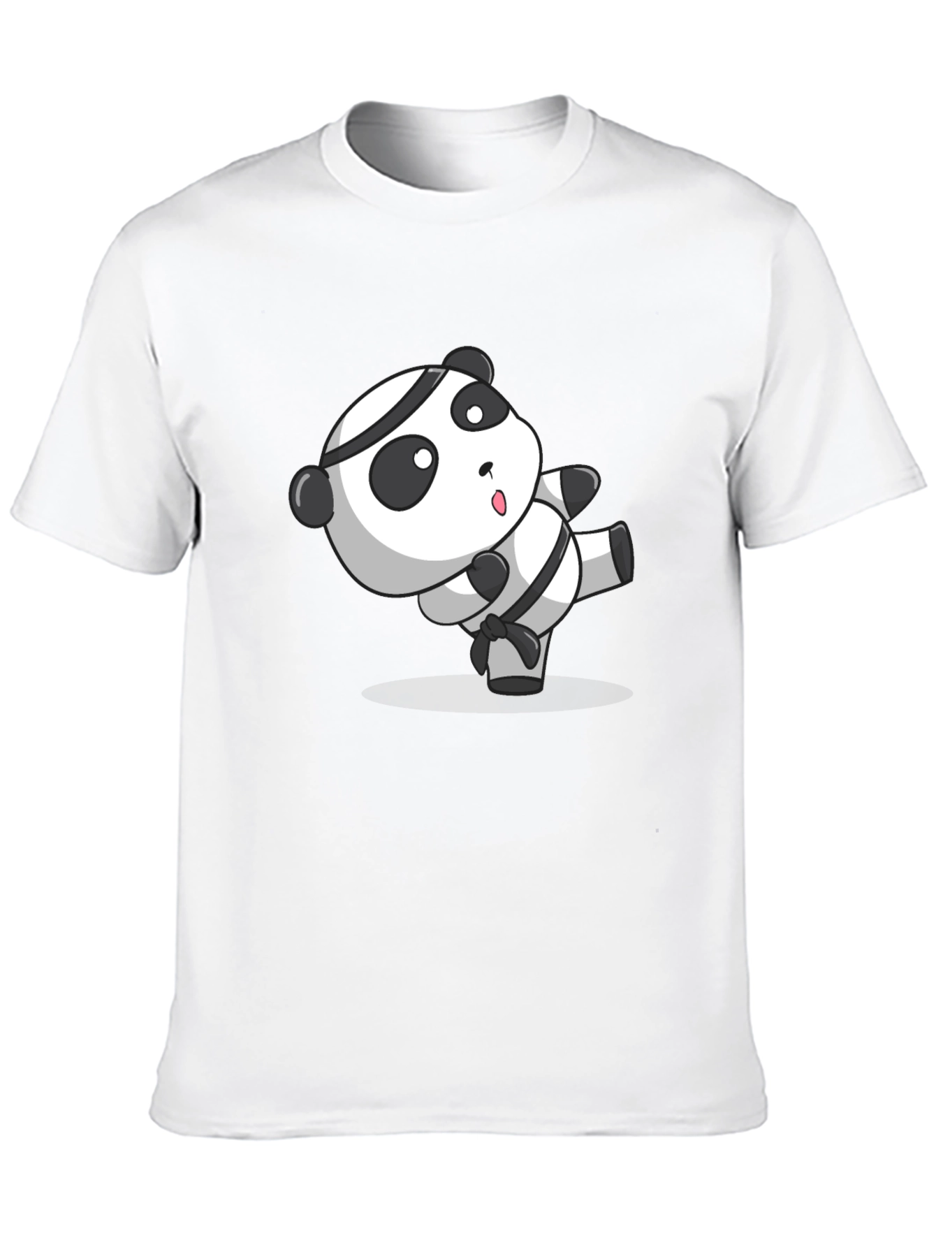 Black Martial Arts Panda T-Shirt - Black Cotton Tee view 10