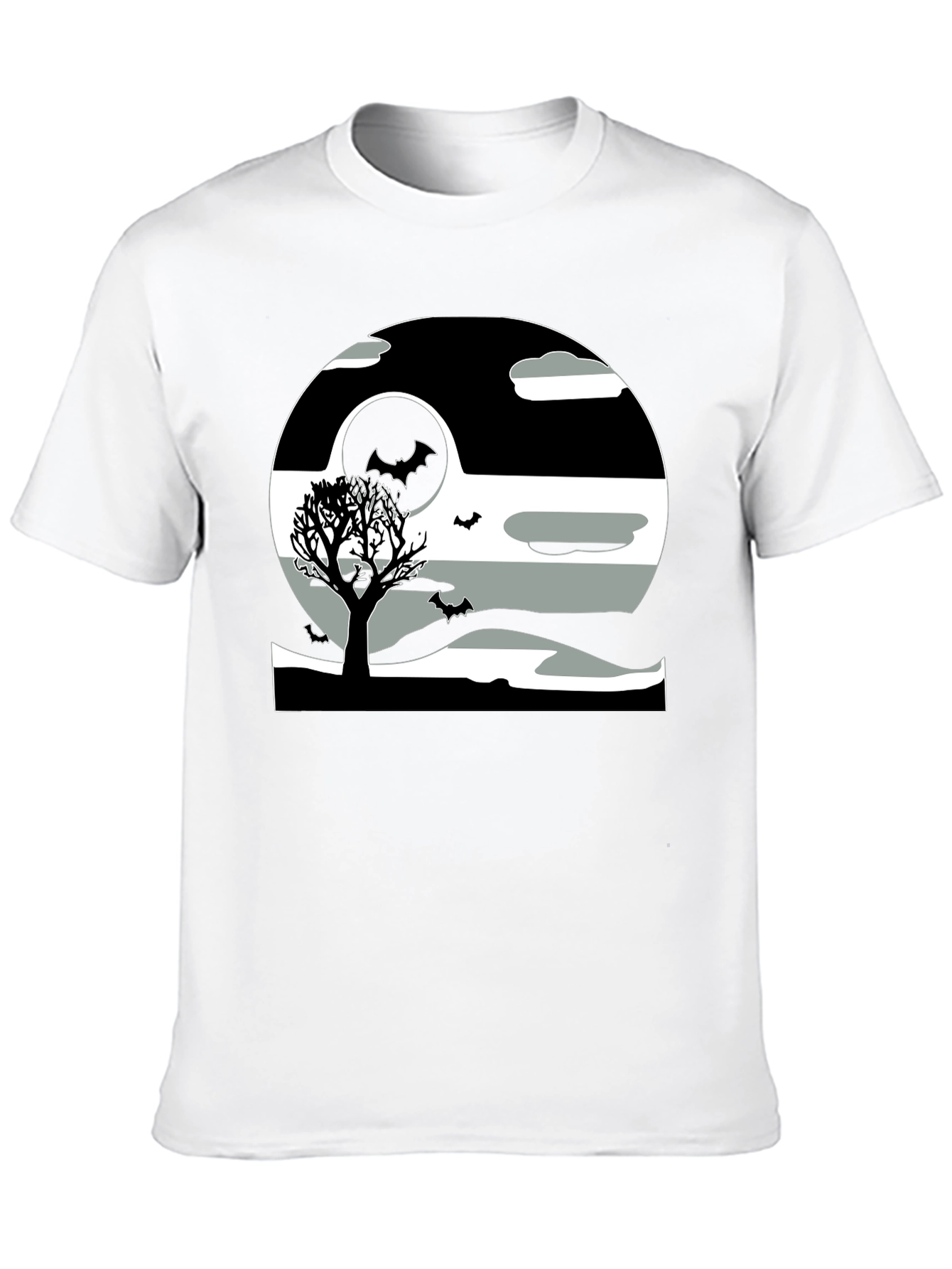 Black Halloween Scene Graphic Tee - Black view 10