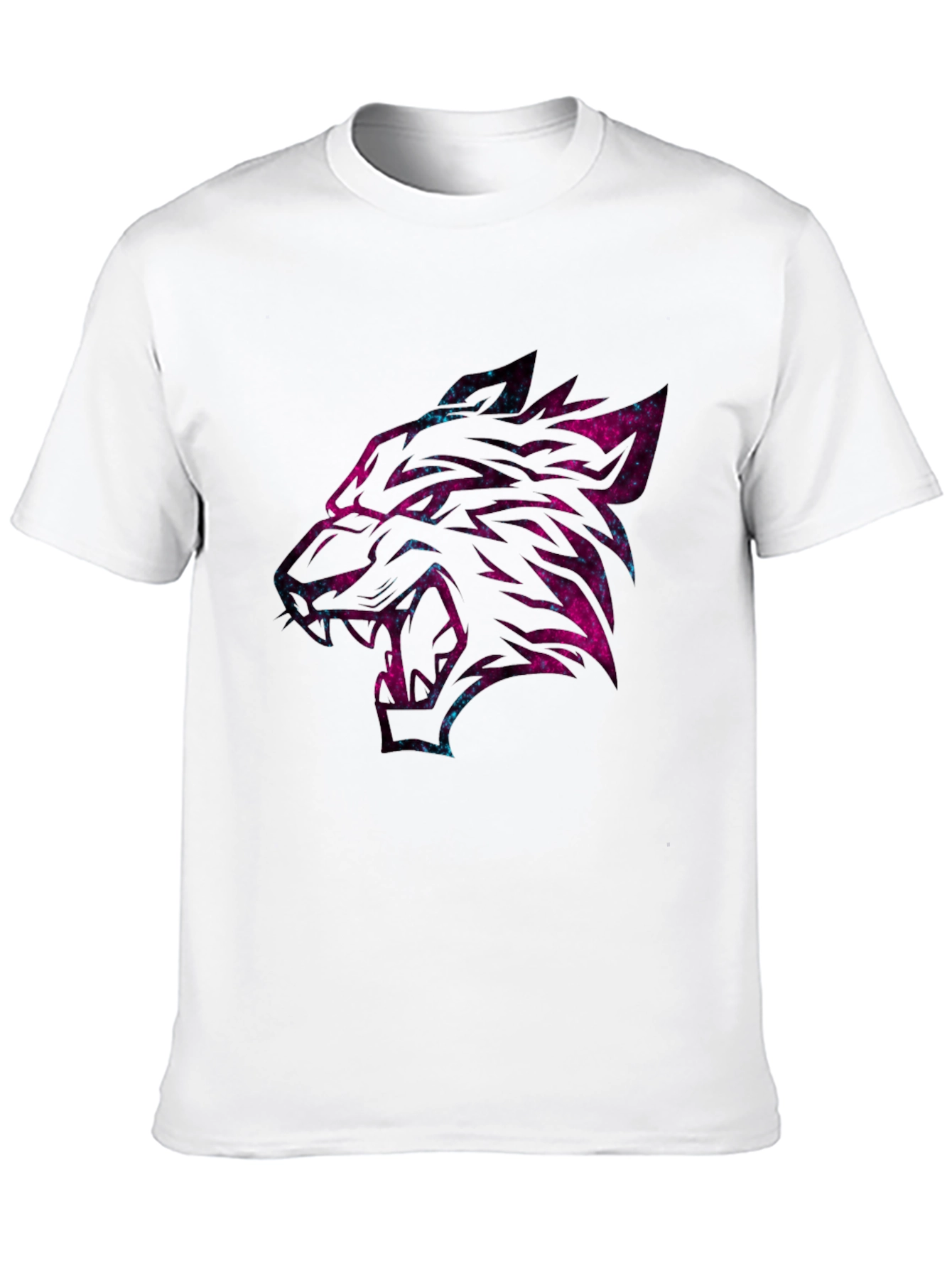 Black Galaxy Wolf Graphic Tee - Black Cotton Short Sleeve view 10