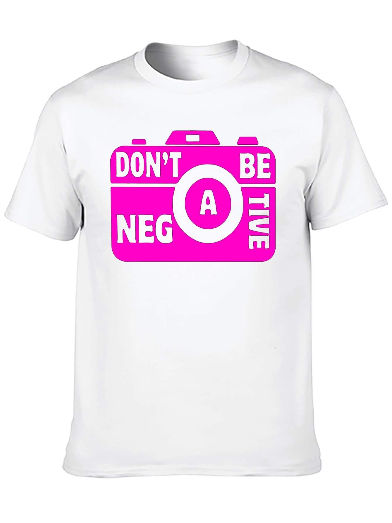 Black Funny Camera Graphic T-Shirt - Don't Be A Negative! view 10