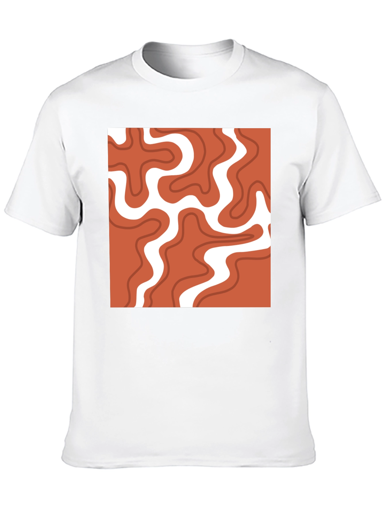 Black Retro Swirl T-Shirt - Modern Abstract Tee view 10