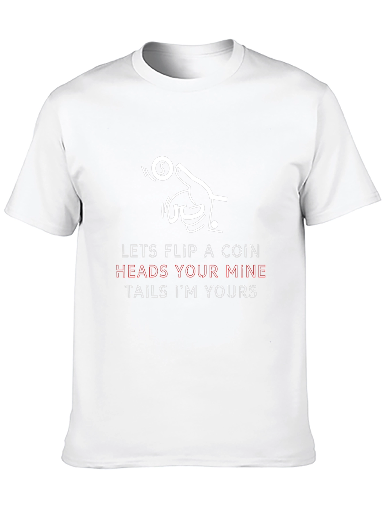 Black Coin Flip Graphic T-Shirt - Heads Your Mine, Tails I'm Yours view 10