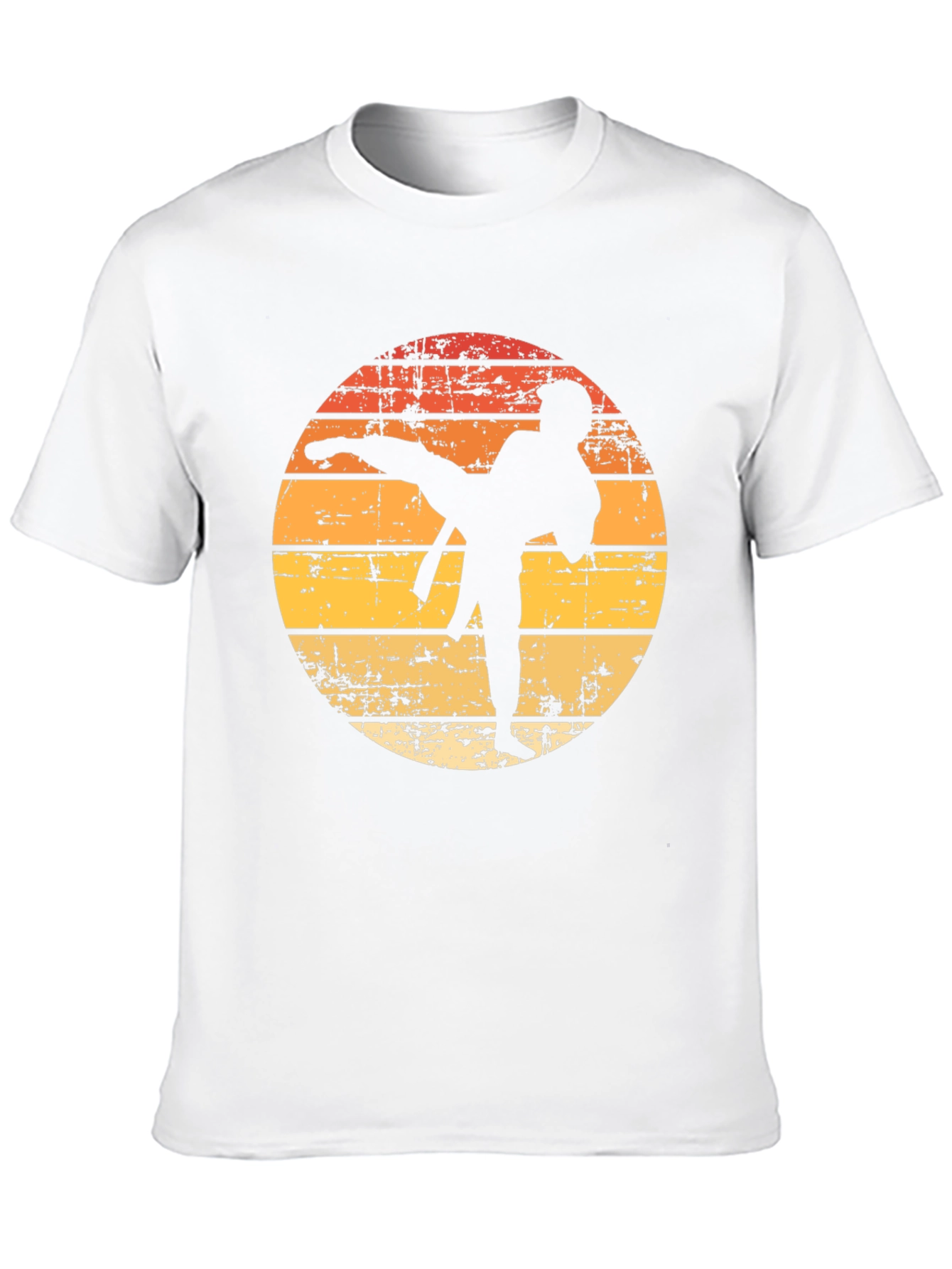 Black Karate Sunset T-Shirt - Retro Martial Arts Tee view 10