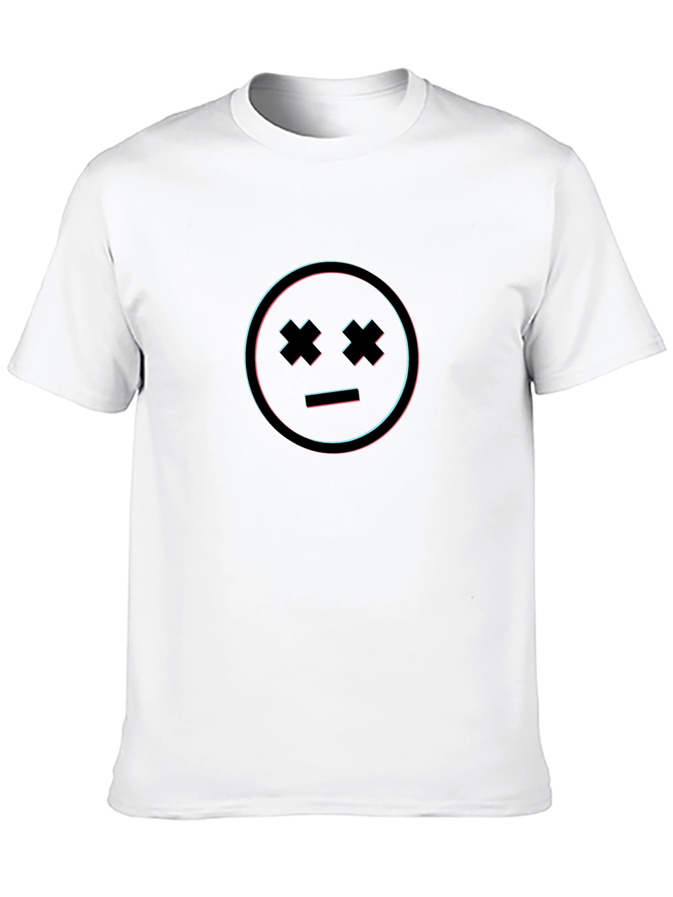 Black Glitch Smiley Face Black T-Shirt view 10