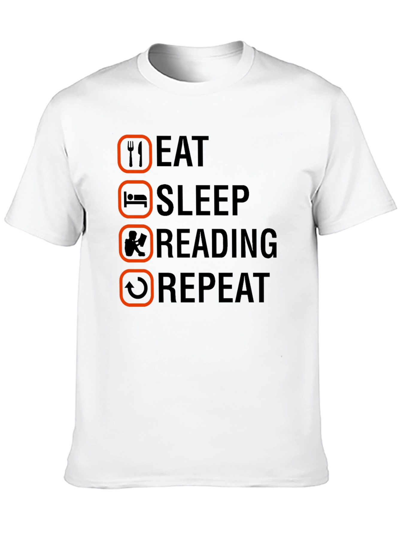 Black Eat Sleep Reading Repeat T-Shirt - Book Lover Tee view 10