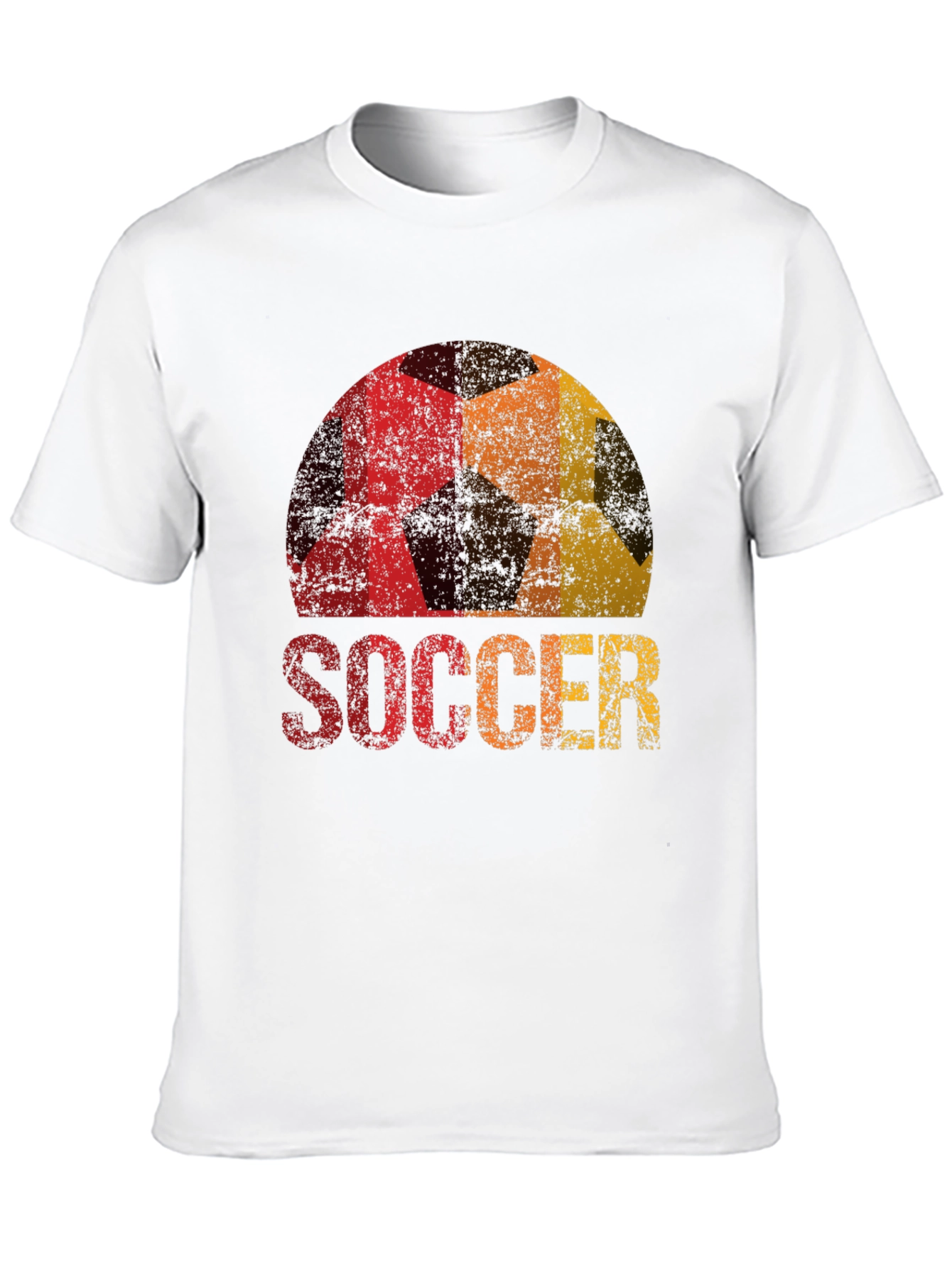 Black Vintage Soccer Ball Graphic Tee - Black T-Shirt view 10