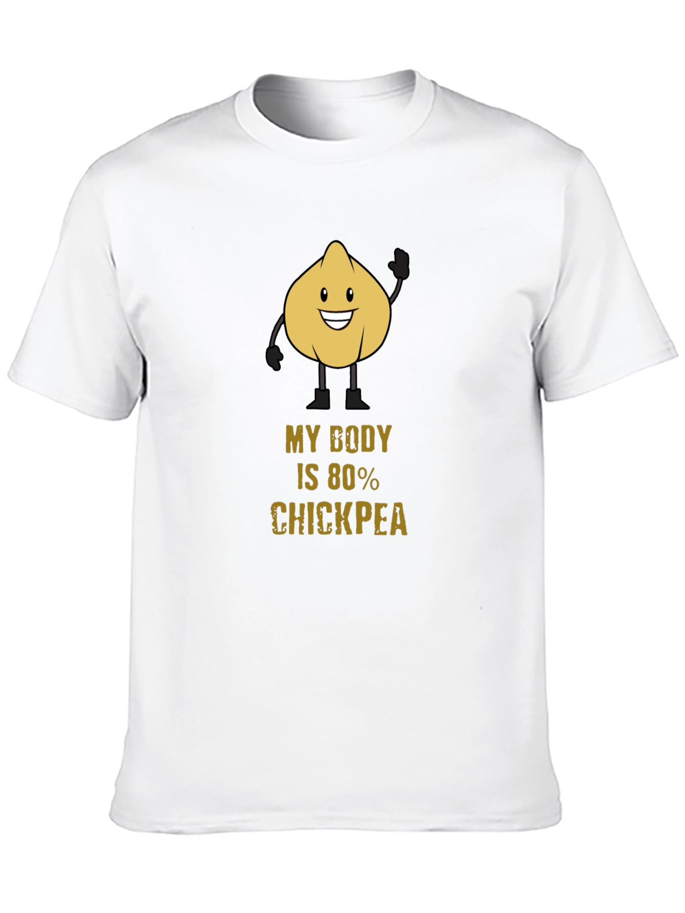 Black Funny Chickpea T-Shirt - My Body Is 80% Chickpea Tee view 10