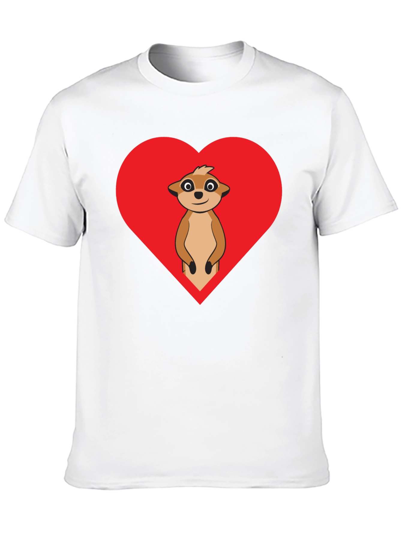 Black Meerkat Heart Graphic Tee - Black Cotton view 10