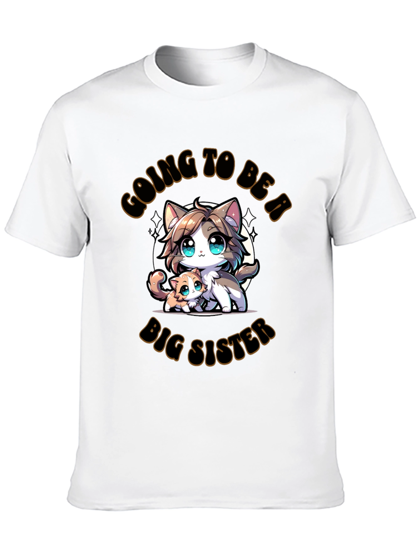 Black Big Sister Cat T-Shirt view 10
