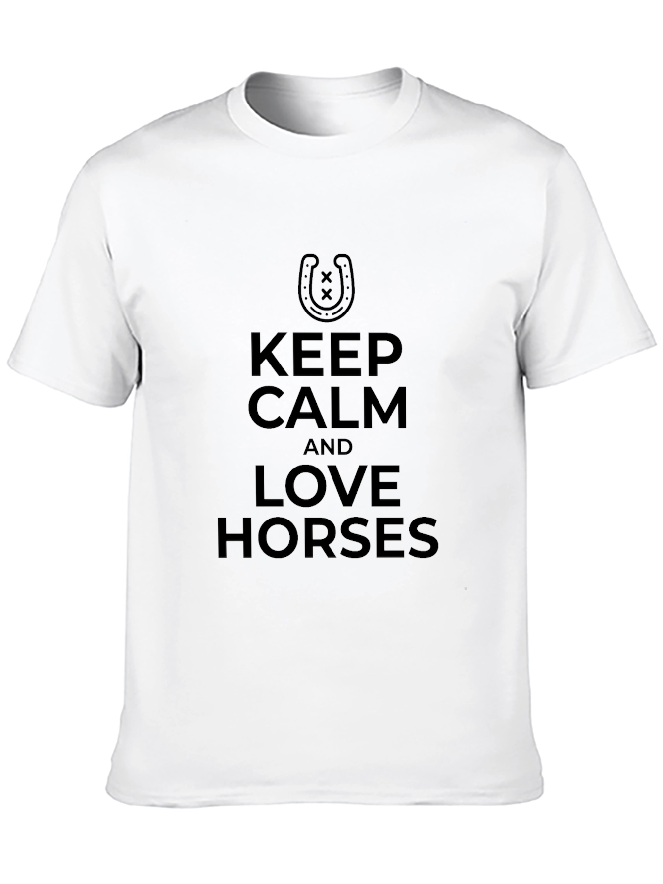 Black Keep Calm Love Horses Black T-Shirt view 10
