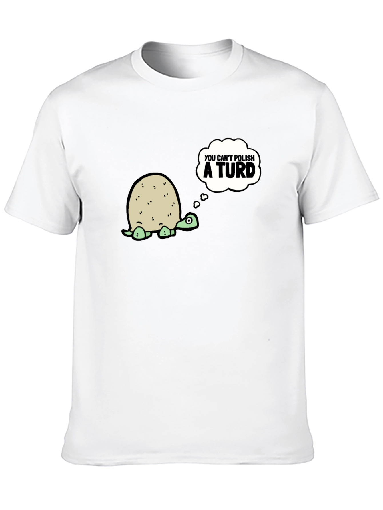 Black Humorous Turtle Graphic Tee - You Can't Polish a Turd view 10
