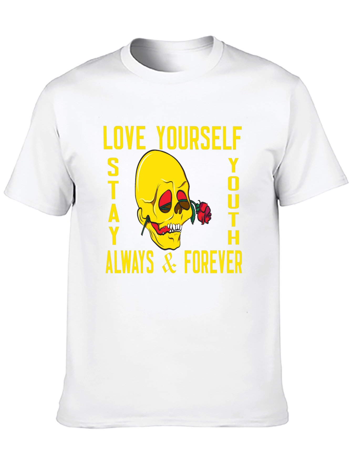 Black Skull & Rose Graphic Tee - Love Yourself, Stay Youthful! view 10