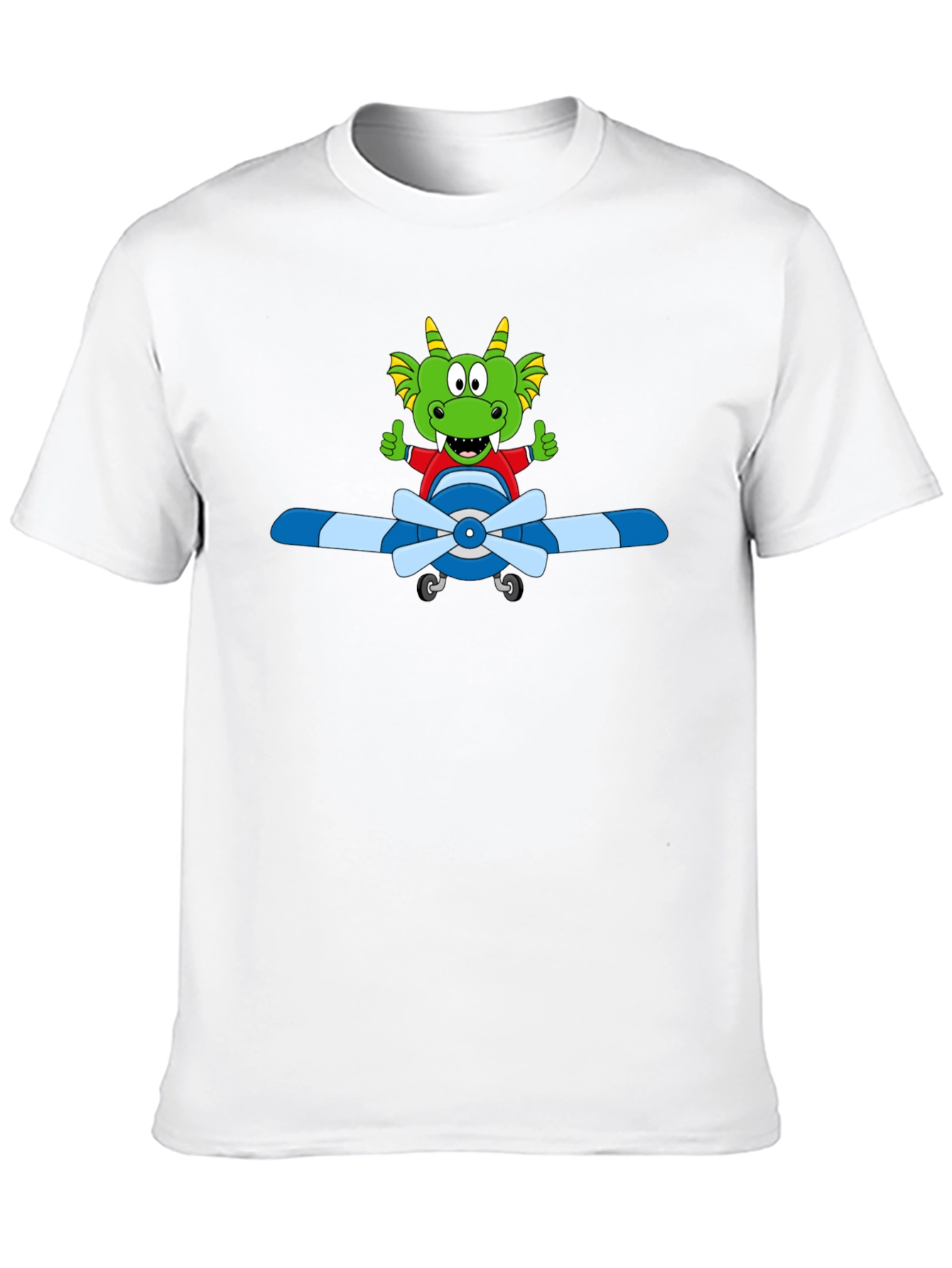 Black Cartoon Dragon Pilot T-Shirt view 10
