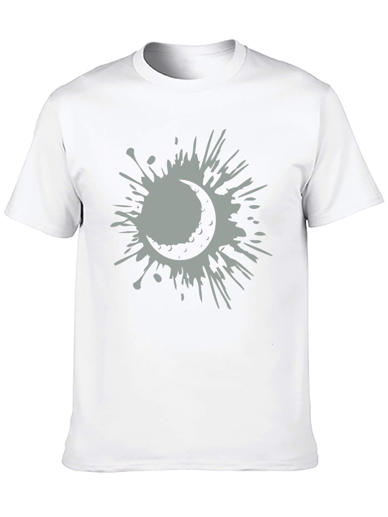 Black Crescent Moon Splatter Tee - Stylish Graphic T-Shirt view 10