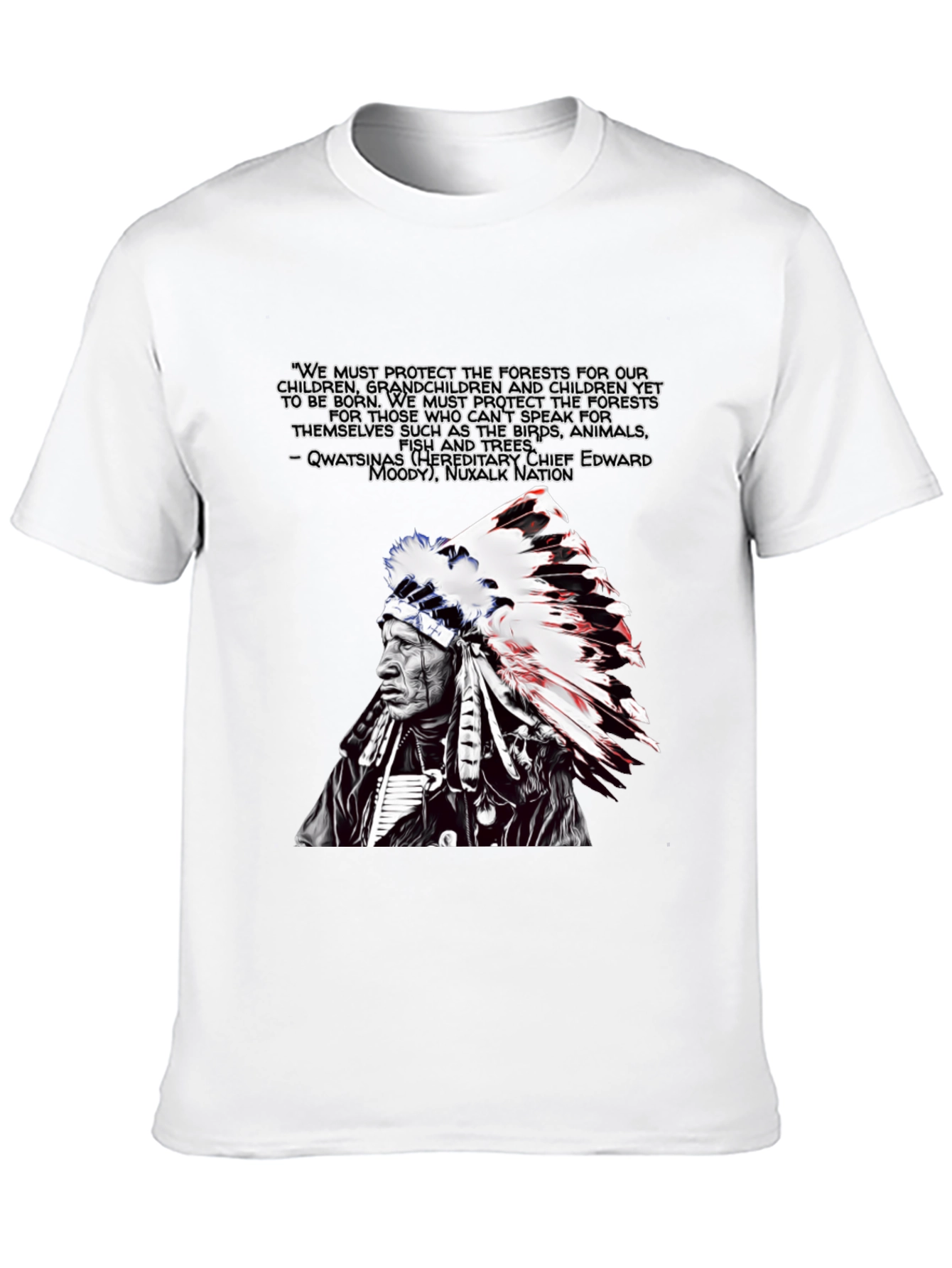 Black Native American Chief Graphic T-Shirt view 10