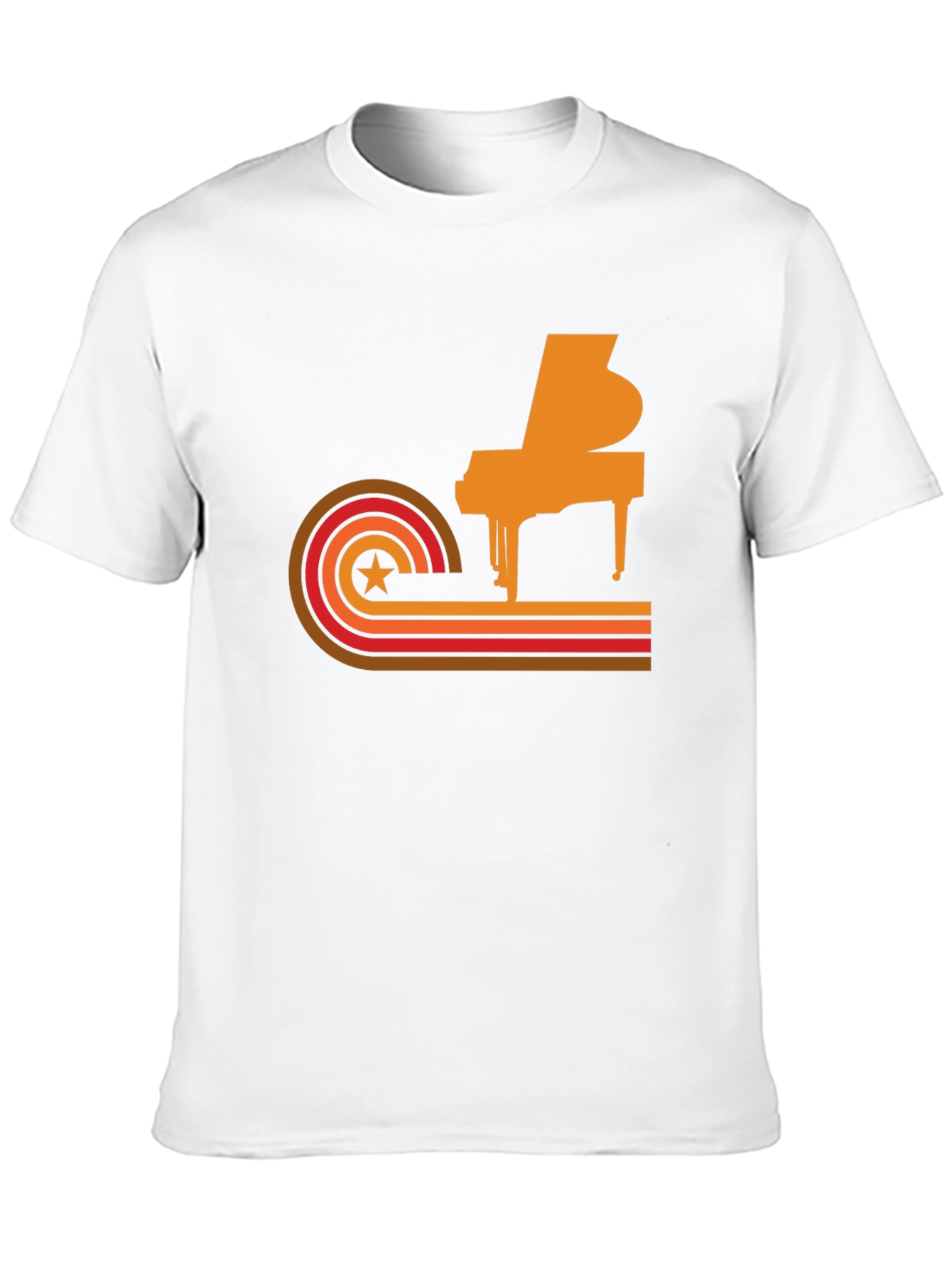 Black Retro Piano Graphic Tee - Cool Music Lover T-Shirt view 10